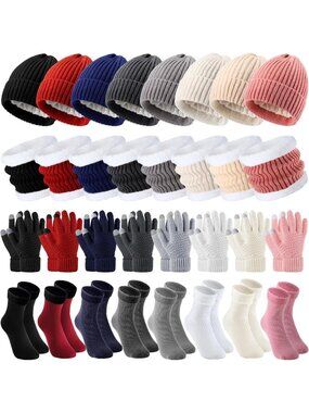 Cozy 32-Piece Winter Accessories Set: Hats, Scarves & Gloves for Cold Weather